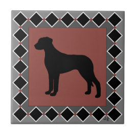 Rhodezisch Ridgeback ArtDeco Silhouette Tegeltje