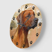 Rhodezische Ridgeback Dog Paw Afdruktijd Grote Klok (Hoek)