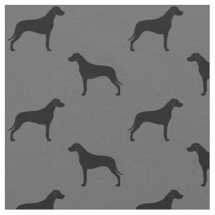 Rhodezische Ridgeback Dog Silhouettes gepatterd Stof