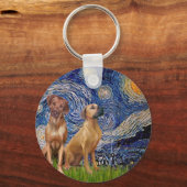 Rhodezische Ridgeback Pair - Sterrennacht Sleutelhanger (Voorkant)