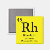 Rhodium Periodic Table Magneet (Voorkant / Achterkant)