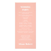 Rhododedron peach-pink flowers wedding program reclamekaart (Achterkant)