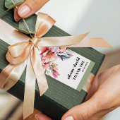 Rhododendron branch and flowers typography wedding cadeaulabel