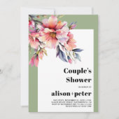 Rhododendron branches with flowers couple's shower kaart (Voorkant)