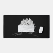 Rhododendron in zwart-wit foto bureaumat (Keyboard & Muis)