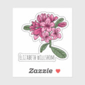 Rhododendron Nom personnalisé Sticker Vinyl (Feuille)