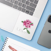 Rhododendron Nom personnalisé Sticker Vinyl (Ordinateur portable avec iPhone)