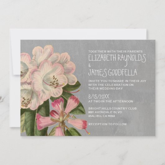 Rhododendron Wedding Invitations Kaart (Voorkant)