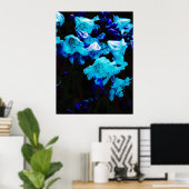 Rhododendrons in Blauw, Floral, Blauwe Bloemen Poster (Thuiskantoor)