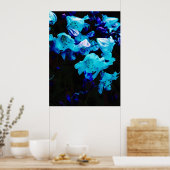 Rhododendrons in Blauw, Floral, Blauwe Bloemen Poster (Keuken)