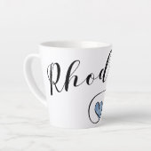 Rhodos Flag in Heart, Griekenland Latte Mok (Linkerhoek)