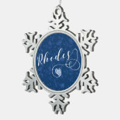 Rhodos Flag in Heart, Griekenland Tin Sneeuwvlok Ornament (Rechts)