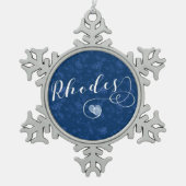 Rhodos Flag in Heart, Griekenland Tin Sneeuwvlok Ornament (Voorkant)