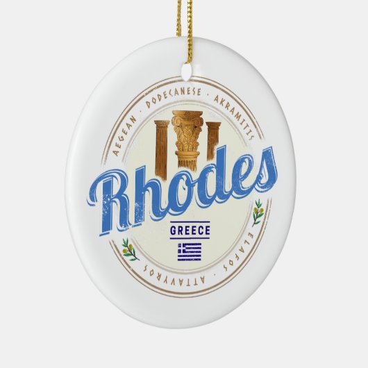 Rhodos Griekenland Egeïsche eiland Souvenir Keramisch Ornament (Rechts)