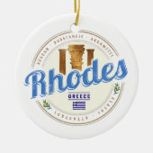 Rhodos Griekenland Egeïsche eiland Souvenir Keramisch Ornament (Voorkant)
