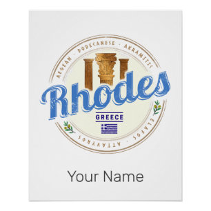 Rhodos Griekenland  Egeïsche eiland Souvenir Perfect Poster