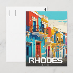 Rhodos, Griekenland Eiland souvenir Briefkaart