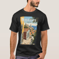 Rhodos Griekenland Oude Stad Reizen Art Vintage