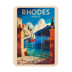 Rhodos Griekenland Travel Art Vintage Magneet