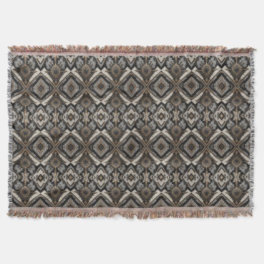 Rhomb beige textuur deken (Voorkant)