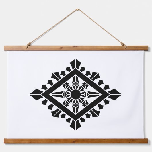 Rhombic dharma chakra hangend wandkleed (Voorkant)