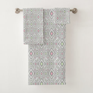 Rhombus gris, vert, rose sur un blanc