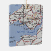 Rhondda Wales  Map Keramisch Ornament (Rechts)