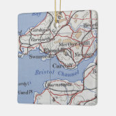 Rhondda Wales  Map Keramisch Ornament (Links)
