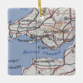 Rhondda Wales  Map Keramisch Ornament (Voorkant)
