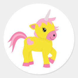 Rhubarb en Custard Unicorn Ronde Sticker