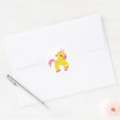 Rhubarb en Custard Unicorn Ronde Sticker (Envelop)