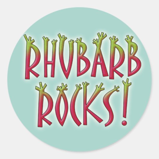 Rhubarb Rocks Ronde Sticker (Voorkant)