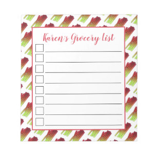 Rhubarb Stalks Vegetable Garden Grocery List Notitieblok