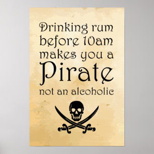 Rhum à boire - Poster de citation de pirates - Par