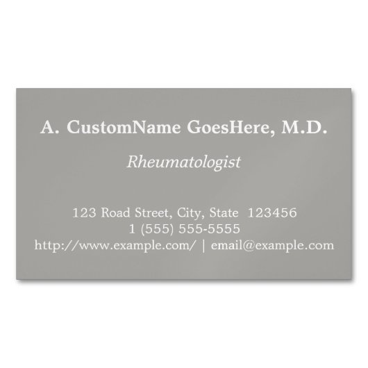 Rhumatologue professionnel Carte de visite magnéti (devant)