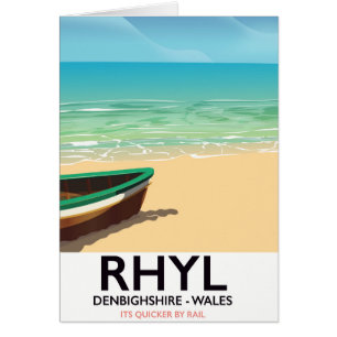 Rhyl Denbighshire wales vintage rail poster