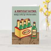 Rhyme amusant carte d'anniversaire (6 pack de bièr (Fleur jaune)