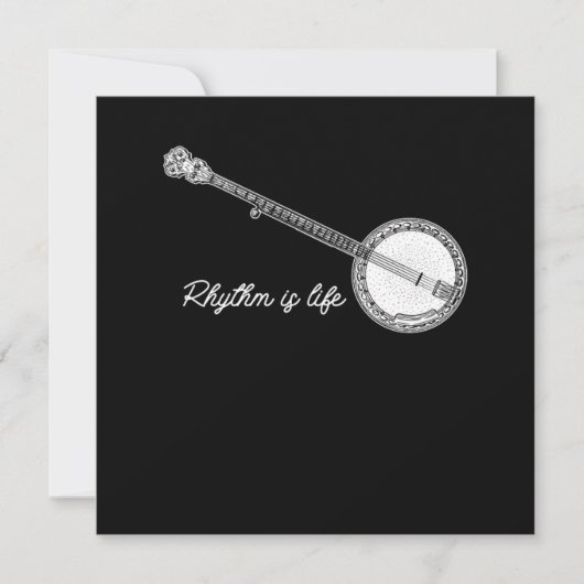 Rhythm Is Life Banjo Bluegrass Country Music Gift Kaart (Voorkant)