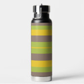 Rhythm Stripes Horizontal Lines Brown Yellow Green Waterfles (Rechts)