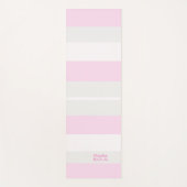Rhythm Stripes Horizontal Lines Grey Pink White Yogamat (Voorkant)