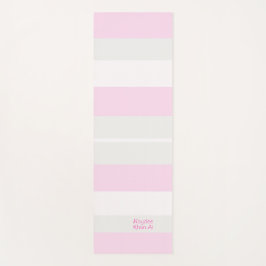 Rhythm Stripes Horizontal Lines Grey Pink White Yogamat