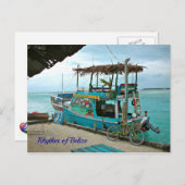 Rhythm van het Briefkaart van Belize Rasta Boat (Voorkant / Achterkant)
