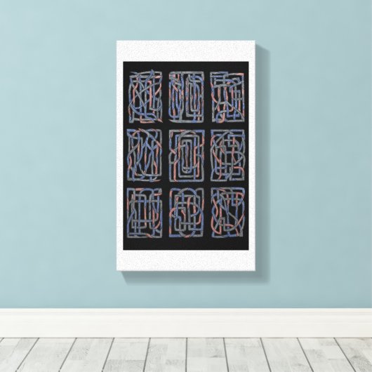 Rhythmic Abstract Interlace Canvas Print (Insitu (Houten vloer))
