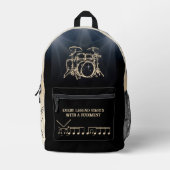 Rhythmic Black en Tan Drummer Rugzak (Voorkant)