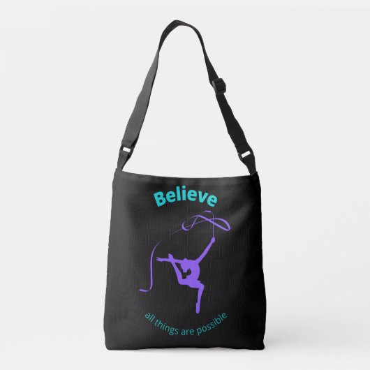 Rhythmic gymnastic geloven dat alles mogelijk is crossbody tas (Achterkant)