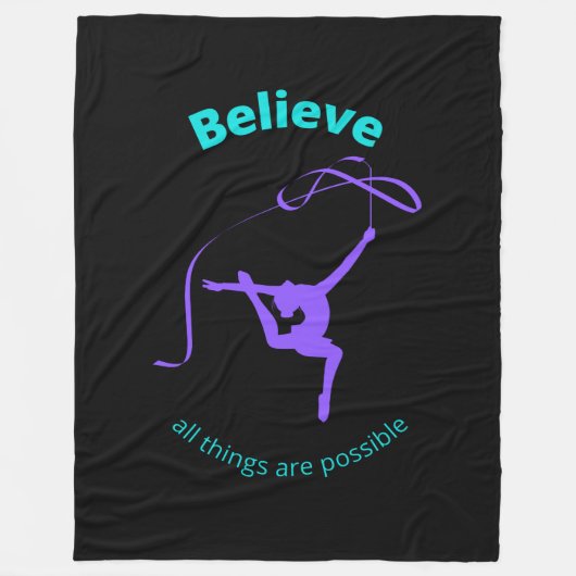 Rhythmic gymnastic geloven dat alles mogelijk is fleece deken (Voorkant)