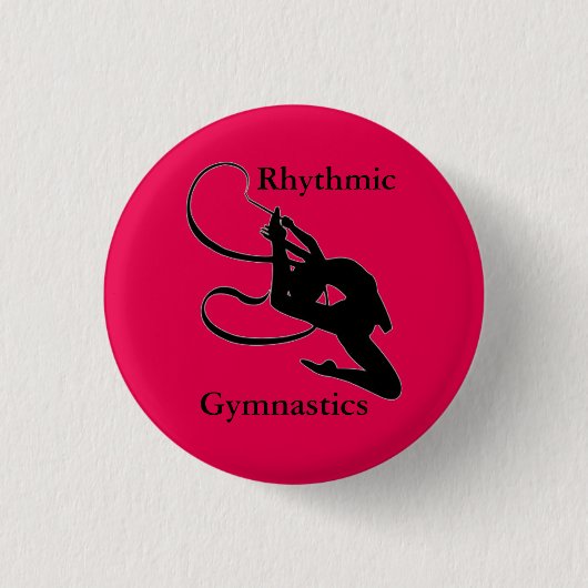 Rhythmic Gymnastics button pin "gymnast gifts" (Voorkant)