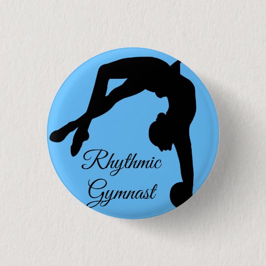 Rhythmic Gymnastics button pin "gymnast gifts" (Voorkant)