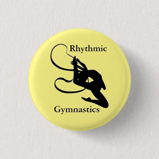 Rhythmic Gymnastics button pin "gymnast gifts" (Voorkant)