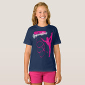 Rhythmic Gymnastics Hot Pink Ribbon T-shirt (Voorkant volledig)